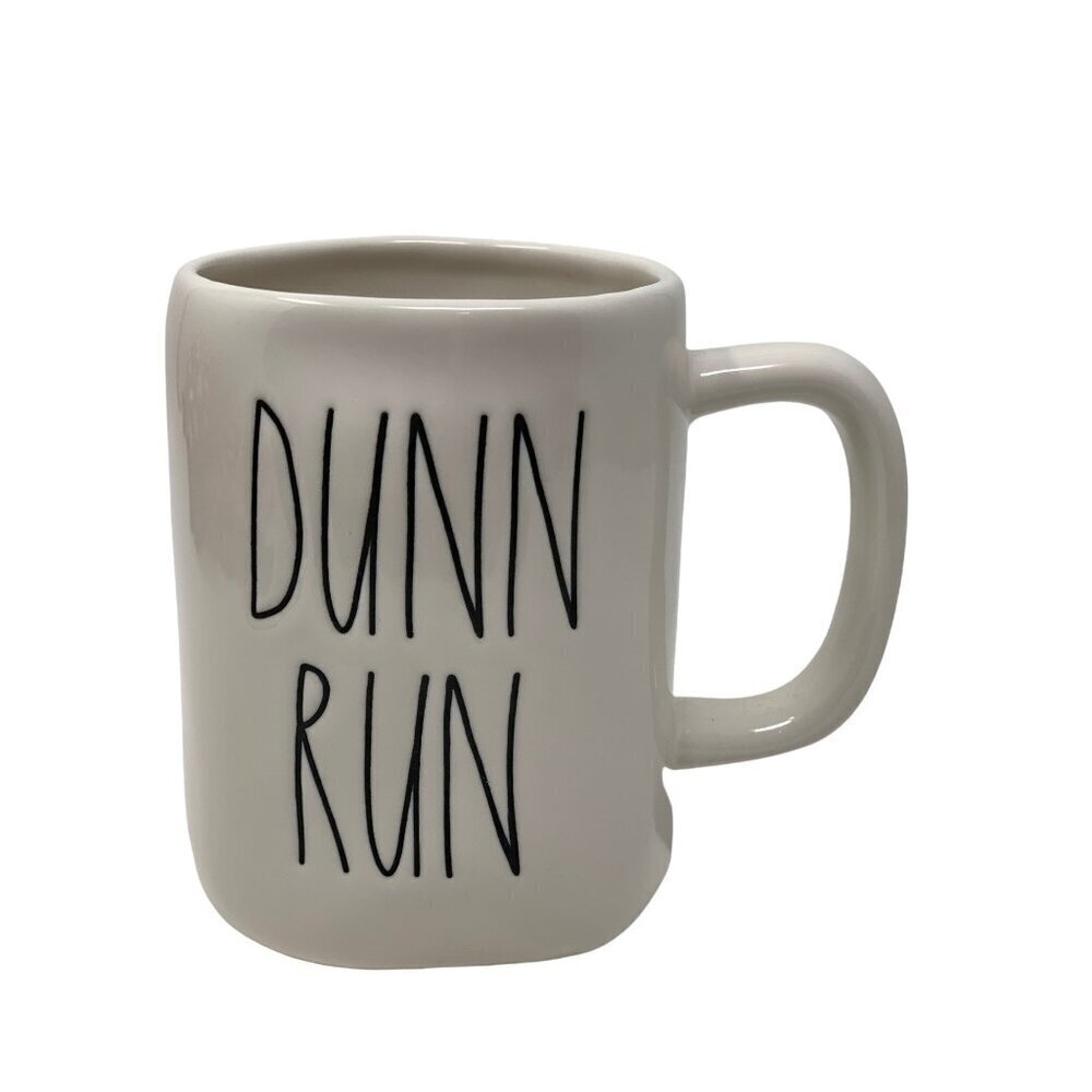 Rae Dunn Run Mug Large Coffee Cup Ceramic Magenta LL Farmhouse Gift White 16oz